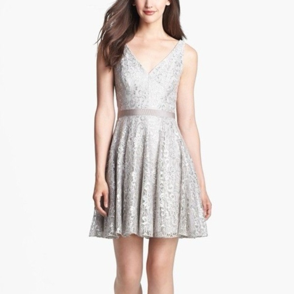 Adrianna Papell 4P Lace Fit & Flare Dress